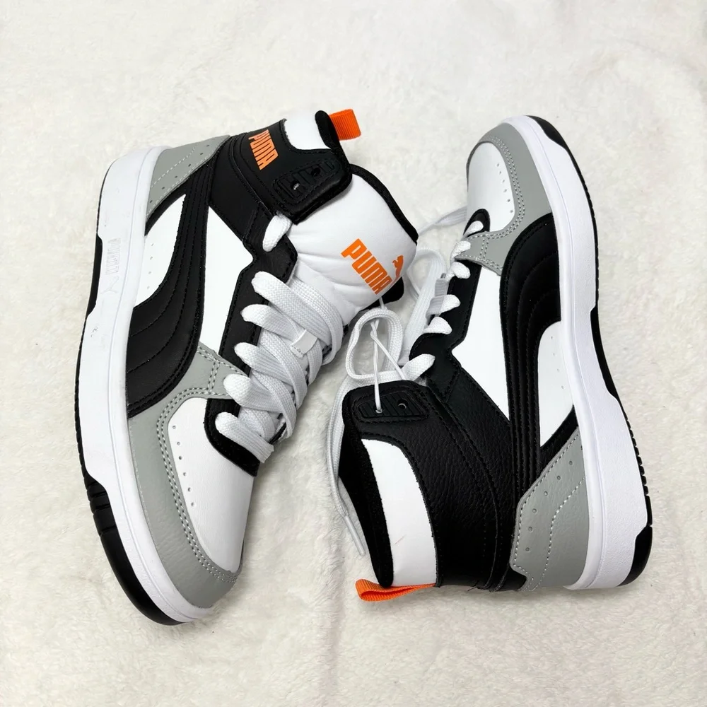 Puma High-Top Sneakers in Black, White, and Gray Size 4.5 - Picture 8 of 10